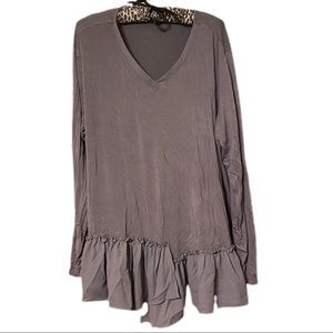 Cato Size 22/24 Ruffle Bottom Long Sleeve Shirt